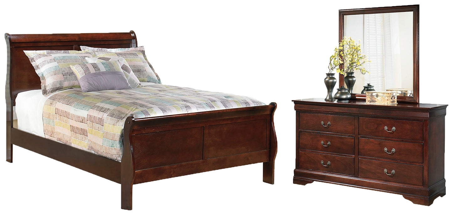 Alisdair  Sleigh Bed With Mirrored Dresser