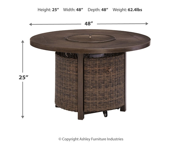 Paradise Trail Outdoor Sofa and Loveseat with Fire Pit Table