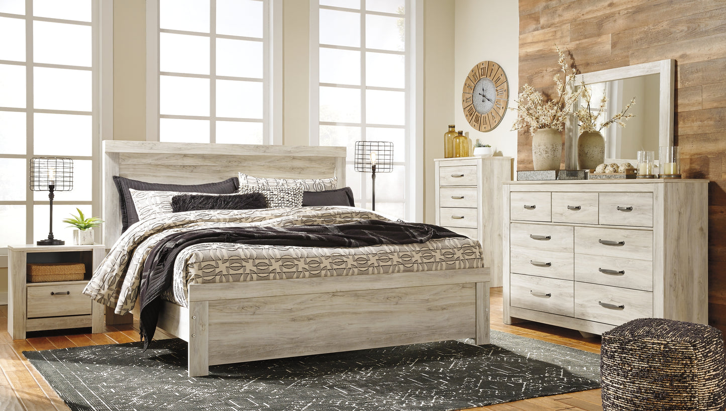 Bellaby  Panel Bed With Mirrored Dresser