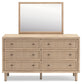 Cielden Queen Panel Bed with Mirrored Dresser