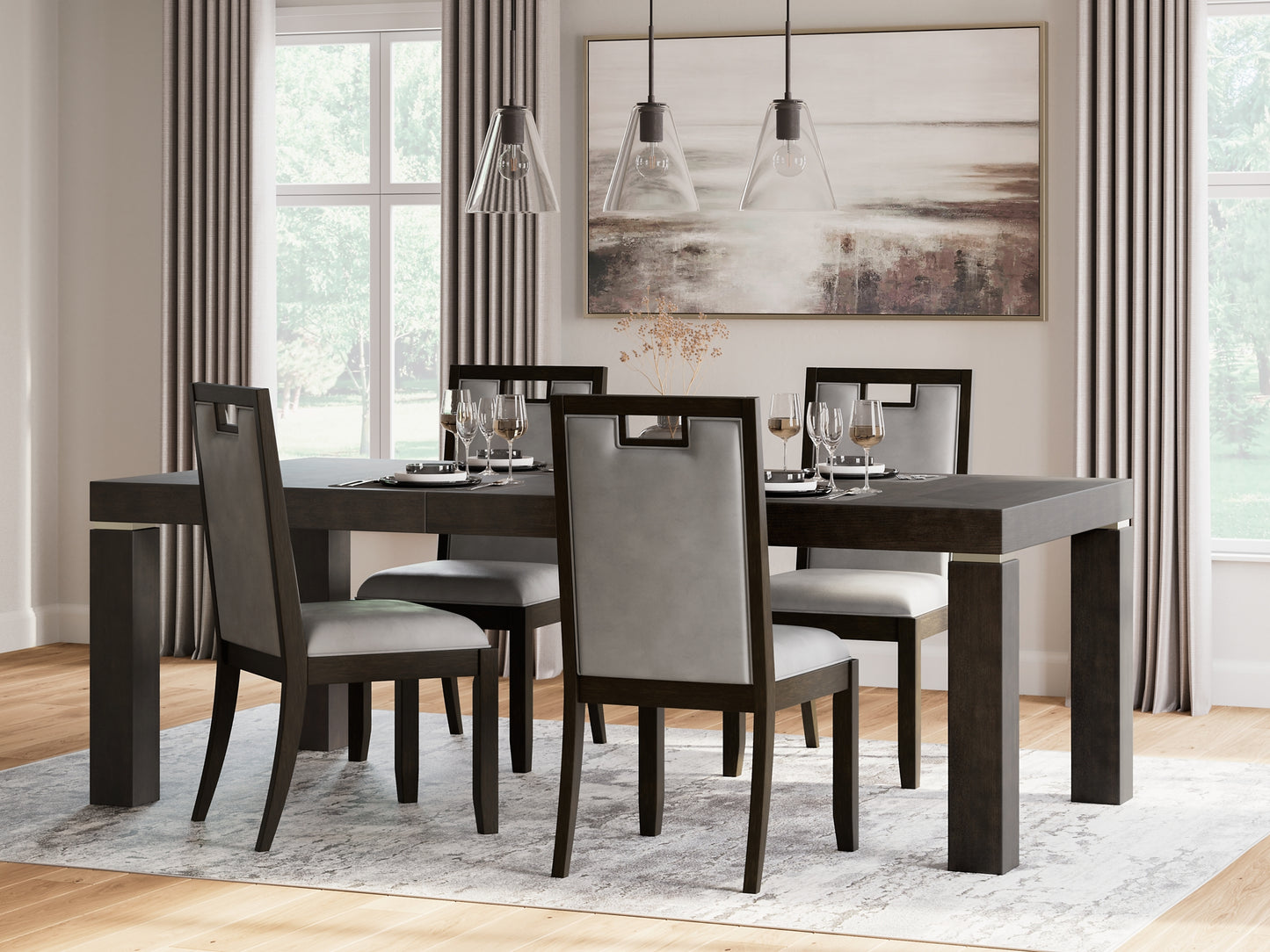 Hyndell Dining Table and 4 Chairs