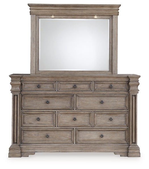 Blairhurst Queen Panel Bed with Mirrored Dresser