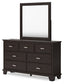 Covetown Twin Panel Bed with Mirrored Dresser, Chest and Nightstand