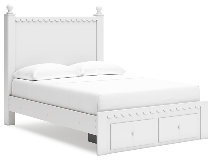 Mollviney Full Panel Storage Bed with Dresser and 2 Nightstands