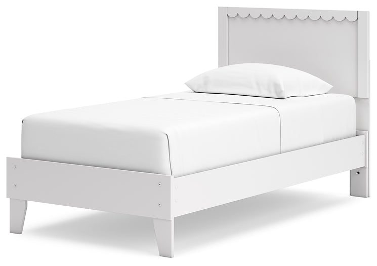 Hallityn Twin Panel Platform Bed with Dresser, Chest and 2 Nightstands