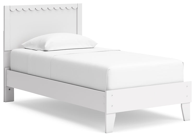 Hallityn Twin Panel Platform Bed with Dresser, Chest and 2 Nightstands