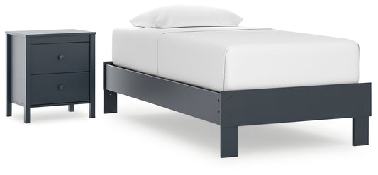 Simmenfort Twin Platform Bed with Nightstand