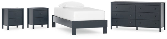 Simmenfort Twin Platform Bed with Dresser and 2 Nightstands