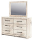 Lawroy King Panel Bed with Mirrored Dresser and Nightstand