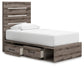 Graystorm Twin Panel Bed with Storage