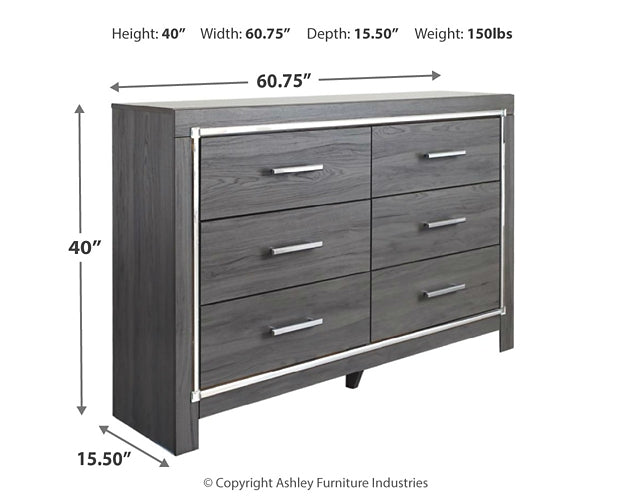 Lodanna Full Upholstered Panel Headboard with Mirrored Dresser