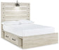 Cambeck Full Panel Bed with 4 Storage Drawers with Dresser