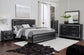 Kaydell King Upholstered Panel Bed with Mirrored Dresser