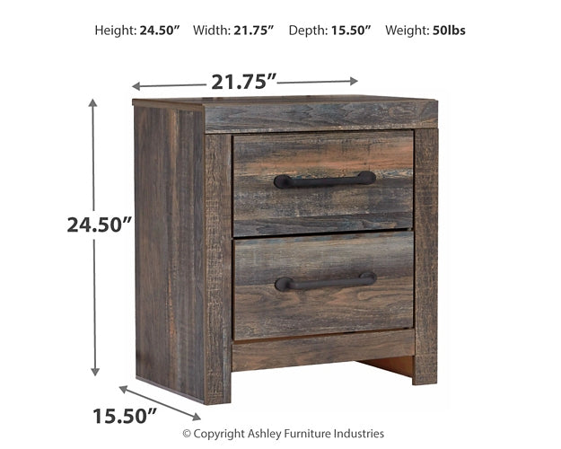 Drystan Queen Panel Headboard with Mirrored Dresser and 2 Nightstands