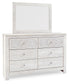 Paxberry Queen Panel Bed with Mirrored Dresser and Chest