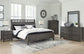 Montillan California King Panel Bed with Mirrored Dresser, Chest and Nightstand