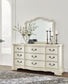 Arlendyne Queen Upholstered Bed with Mirrored Dresser and Nightstand